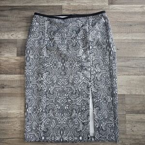 Express Black and White Paisley Skirt Size 10